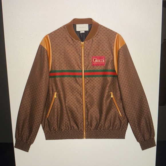 Authentic - Large Brown Gucci GG Motif Bomber Jacket - Picture 2 of 13